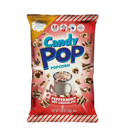 Candy Pop Peppermint Hot Chocolate Popcorn